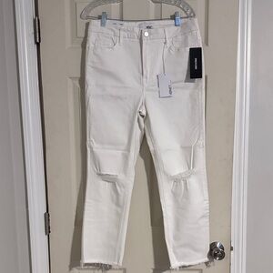 Chic White Straight Leg Women Jeans